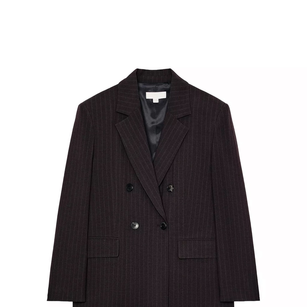Zara Women's Double-Breasted Pinstripe Blazer Jacket